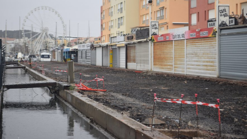 Cap d&#39;Agde: the Quai de la Trinquette is closely razed