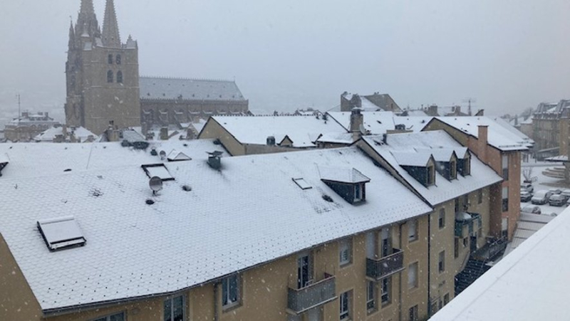 In pictures: snow, predicted for several days, is falling in large flakes this Wednesday in Lozère and its prefecture, Mende