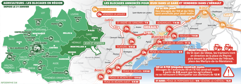 Farmers&#39; blockade operations: what should we expect this Thursday and Friday on the roads and highways of Occitanie ?