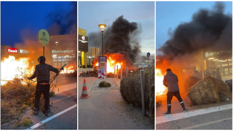 VIDEO. Anger of farmers: the Sète-Balaruc shopping center targeted Friday evening