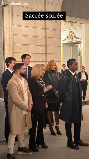 "A simple night at Elysée" : Rihanna, A$AP Rocky et Kendji Girac ont rencontré Brigitte Macron
