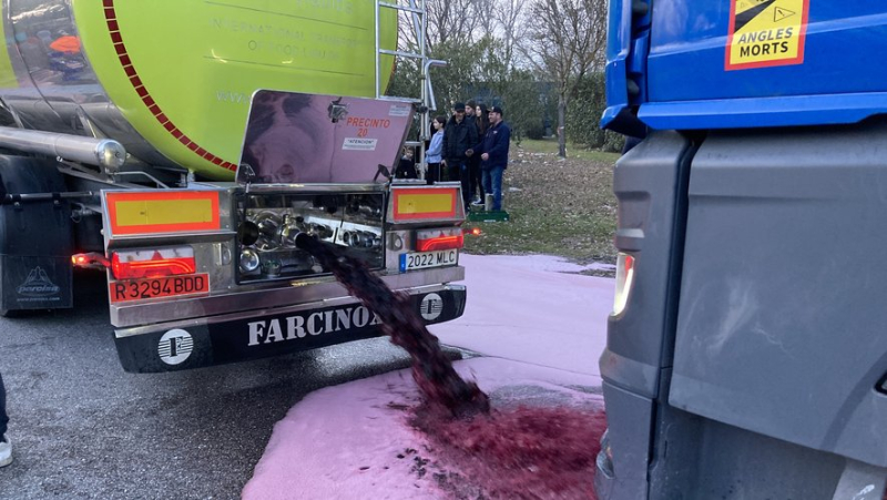 Anger of farmers: 30,000 liters of Spanish red wine on the road in Bagnols-sur-Cèze