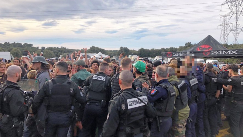 Une rave-party en cours d'évacuation à Saint-Victor-Lacoste dans le Gard