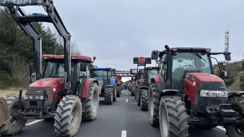 Farmers&#39; blockages: the A75 motorway is cut in the south-north direction at Saint-Flour