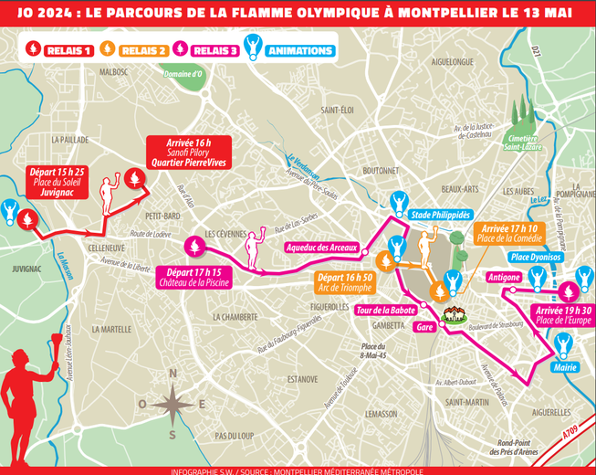 Olympic flame in Montpellier: discover the route and the eight known torchbearers!