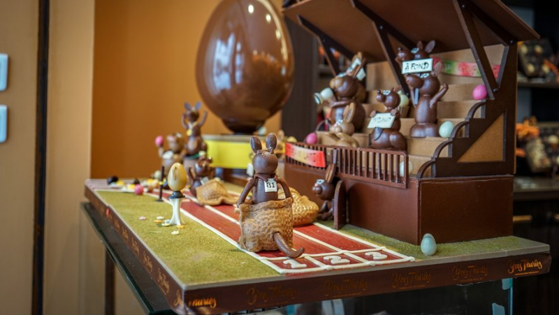 At the Yves Thuriès boutique in Nîmes, Easter takes on an Olympic feel with unique chocolate creations