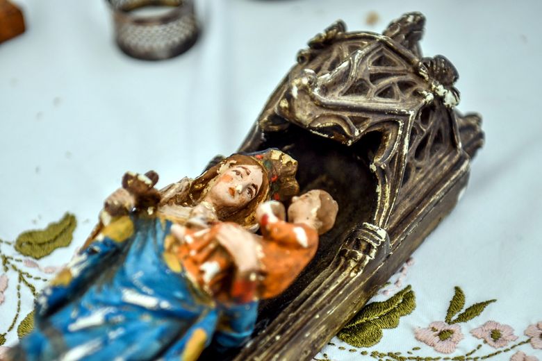 In flea markets, religious antiques are featured as Easter approaches