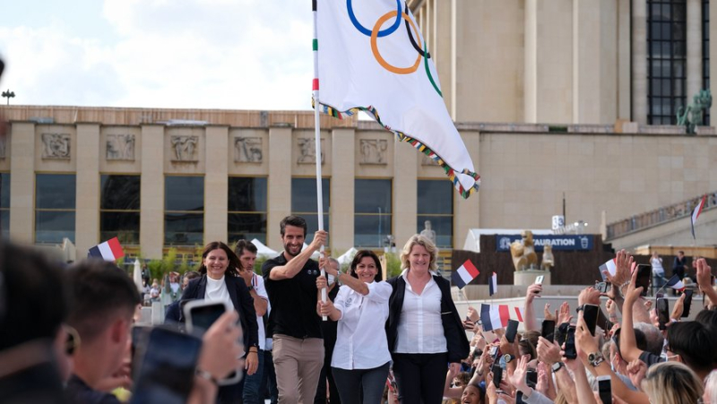 Paris 2024 Olympic Games: the Olympic flags present at the Montpellier Arena this Sunday for women&#39;s sports day