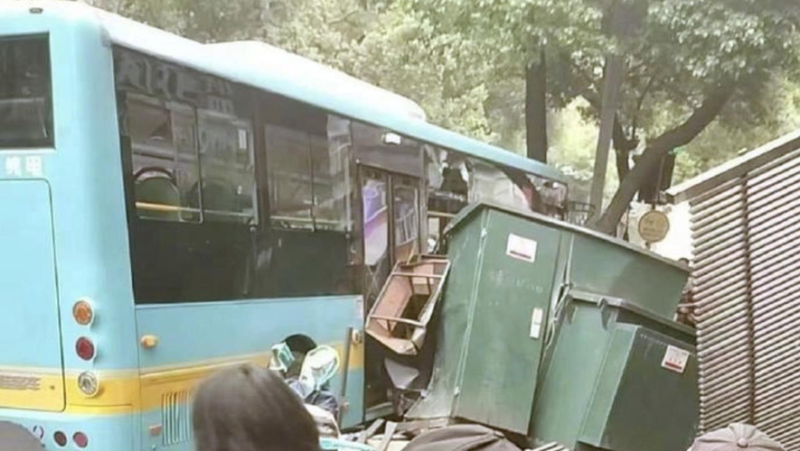 Suffering from a heart attack, a bus driver loses control of his vehicle and drives into a crowd of people in China