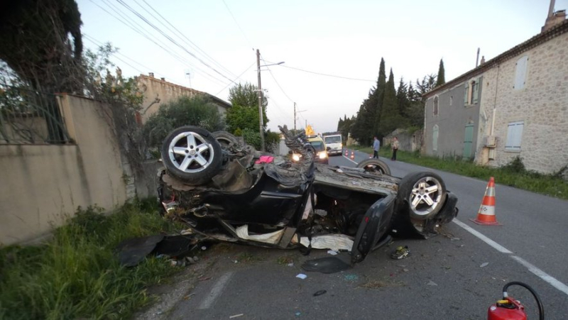 Spectaculaire accident dans le Gard : la voiture tape violemment un poteau, le conducteur s’en sort quasi indemne