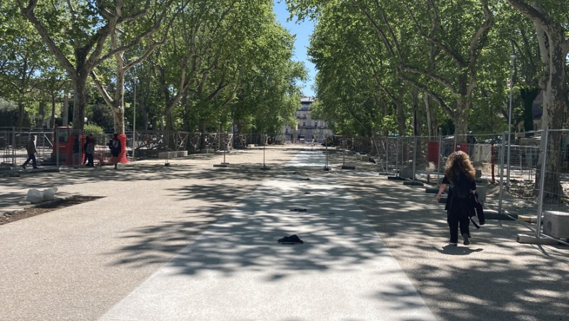 La "grande allée" et sa perspective se dessinent sur l’esplanade Charles-de-Gaulle à Montpellier