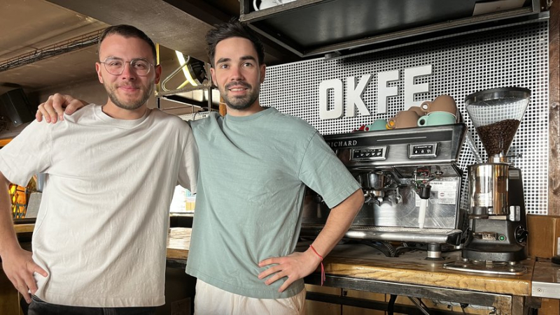 Tony Condamines et Jordan Bonneviale, "apprentis patrons" de la brasserie Okfé à Millau