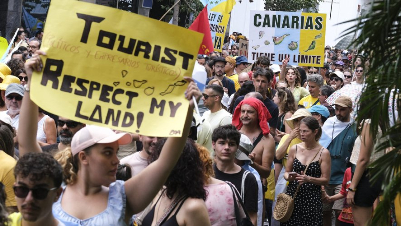 Environment, high cost of living… in the Canaries, thousands of demonstrators march against “overtourism” which is “exhausting” the archipelago