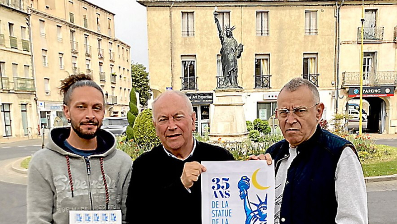 In Lunel: a stamp that envelops the Statue of Liberty and gives it quite a stamp