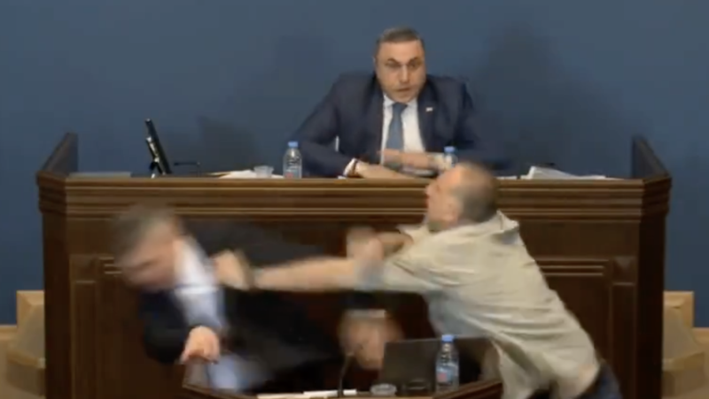 VIDEO. Chaos in Parliament: Widespread brawl breaks out between Georgian MPs after one of them punches