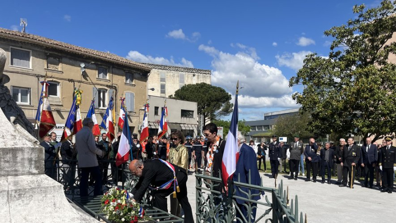 Élus, autorités civiles, miliaires et associations patriotiques célèbrent à Bagnols la victoire de la France en 1945