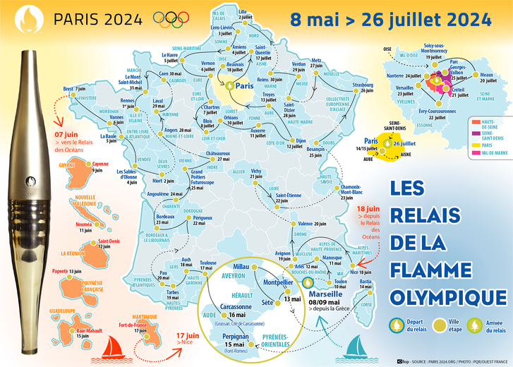 JO Paris 2024 : elle arrive en France ce mercredi, où et quand voir la flamme olympique près de chez vous dans les prochains jours ?