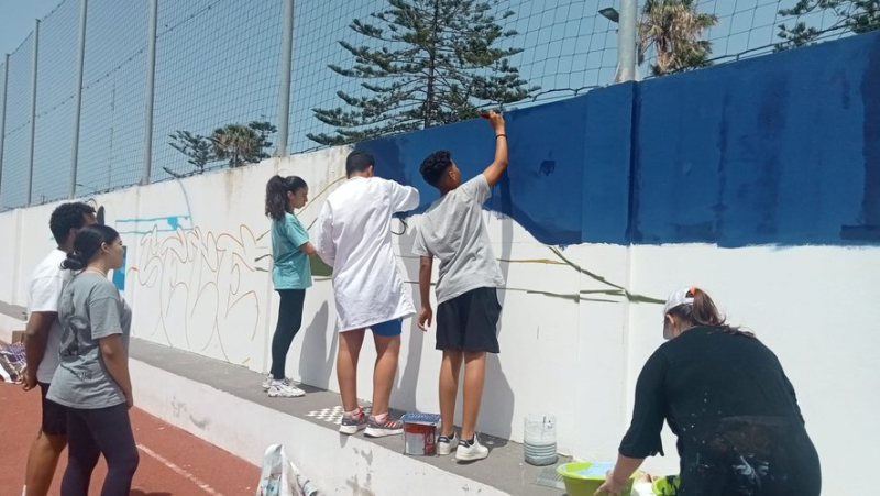 The Sète artist couple AmonAlis created a fresco in the name of the twinning with El Jadida