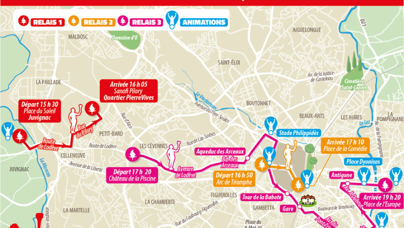Three courses, one hundred runners: where and when to see the flame in Montpellier