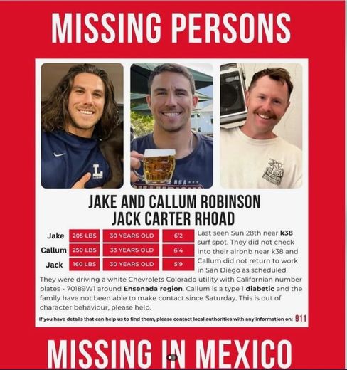 “They all have a hole in their head”: terrible outcome in Mexico, the three missing surfers were shot and killed