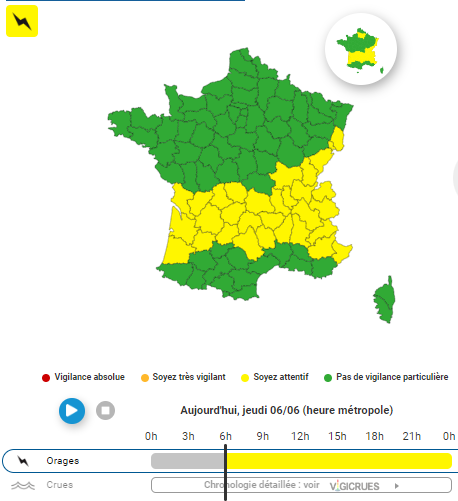 Météo : la dégradation se confirme ce jeudi 6 juin, l’Aveyron et la Lozère menacés par des orages de grêle