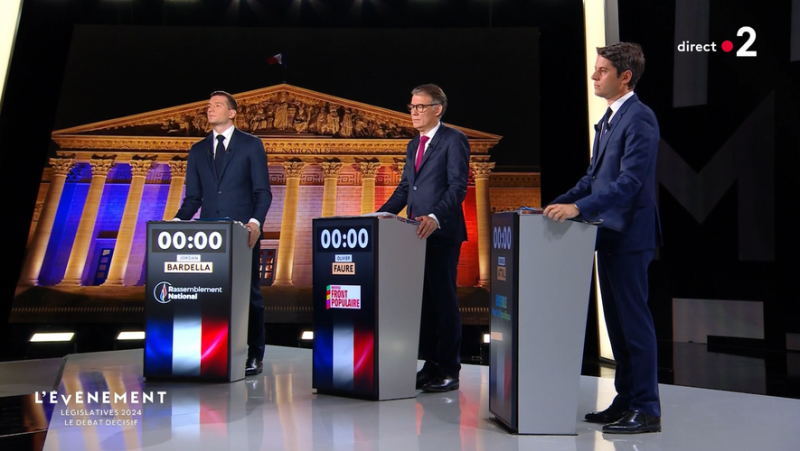 Legislative elections 2024. Debate Attal, Bardella, Faure on France 2: binationals, role of the President… return to tense exchanges