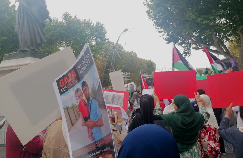 The demonstration in support of the Palestinians in Gaza brings together nearly 200 people in Béziers