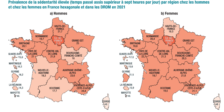 Sedentary lifestyle, physical activity: Occitanie more sporty than average, but one in five women sits for more than 7 hours a day