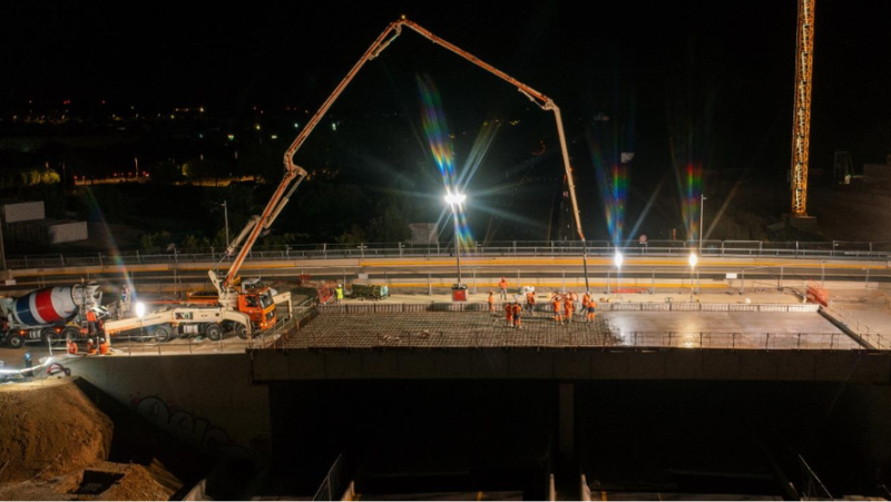 Construction site of the new bridge on the A709 in Montpellier: the motorway partially closed again during the night of June 27 to 28