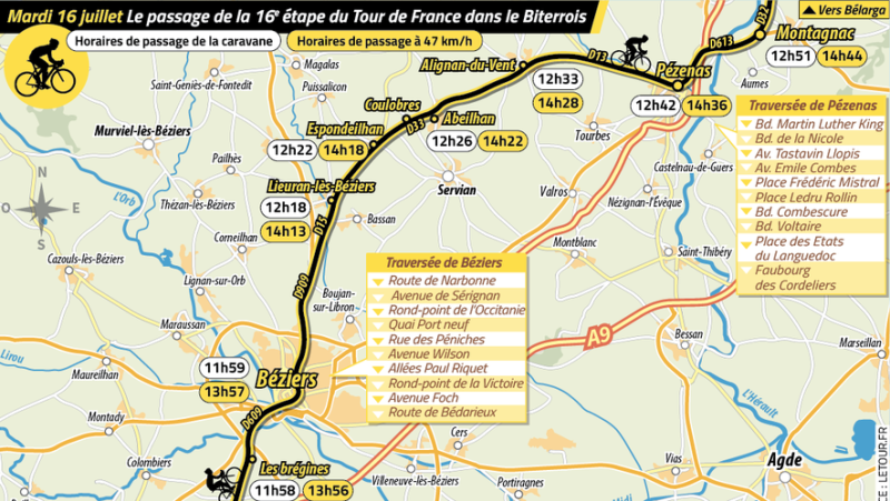 Tour de France: the 16th stage will criss-cross Biterrois!