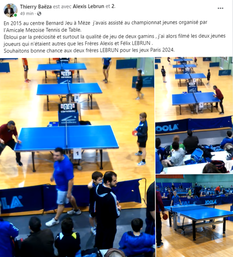 Quand les frères Lebrun brillaient déjà en 2015 au tournoi de tennis de table de Mèze