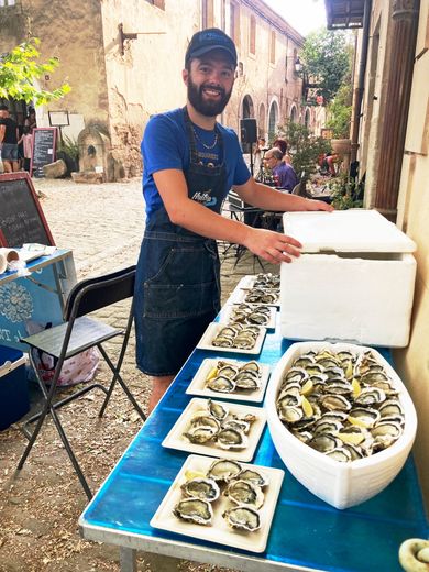 Villeneuvette: an organic market with music, every Tuesday evening in the summer, it&#39;s fantastic