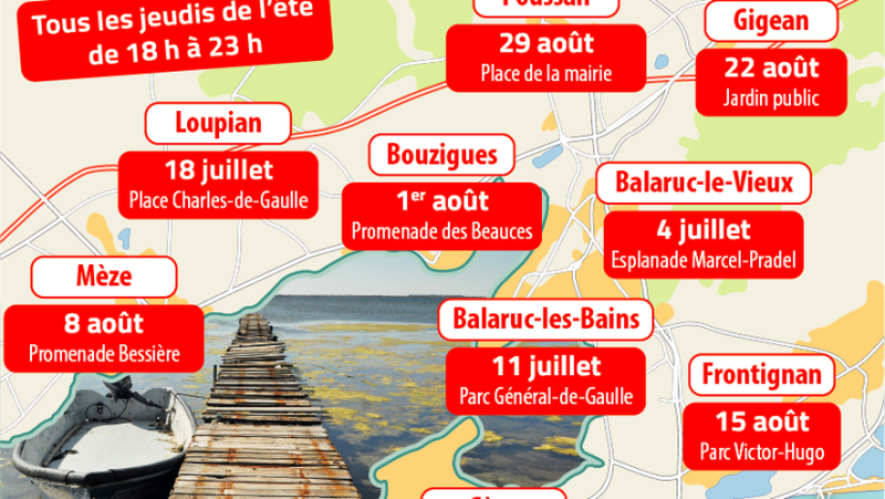 Kick-off of the nine meetings of the Estivales de Thau this Thursday, July 4, in Balaruc-le-Vieux
