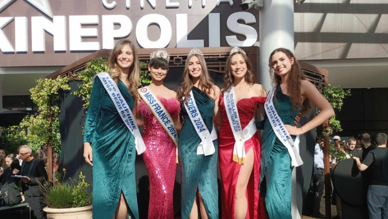 Miss Béziers Marie Escande in search of votes for the semi-final of Miss Languedoc