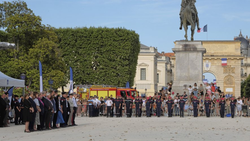 IN IMAGES, IN PICTURES. Relive the traditional taking of arms at Peyrou which opened the July 14 festivities in Montpellier