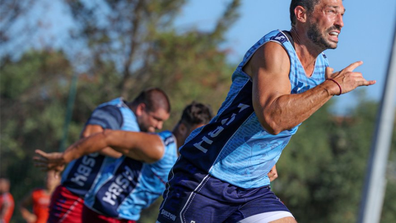 Pro D2: the Béziers rugby players enter the arena against Narbonne