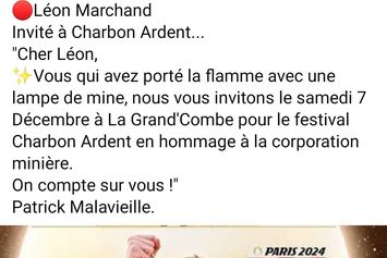 Patrick Malavieille confirms the invitation extended to Léon Marchand to the "Charbon ardent" festival in Cévennes