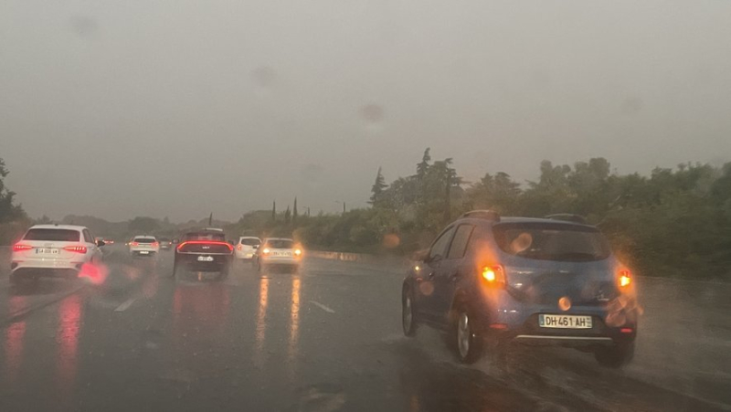 VIDEO. Violent storm, precipitation… a deluge hits Montpellier, slowdowns on the A9 motorway