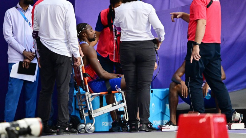 VIDEO. Paris 2024 Olympics: Evacuated in a wheelchair after his 3rd place in the 200m, Noah Lyles reveals he is suffering from Covid