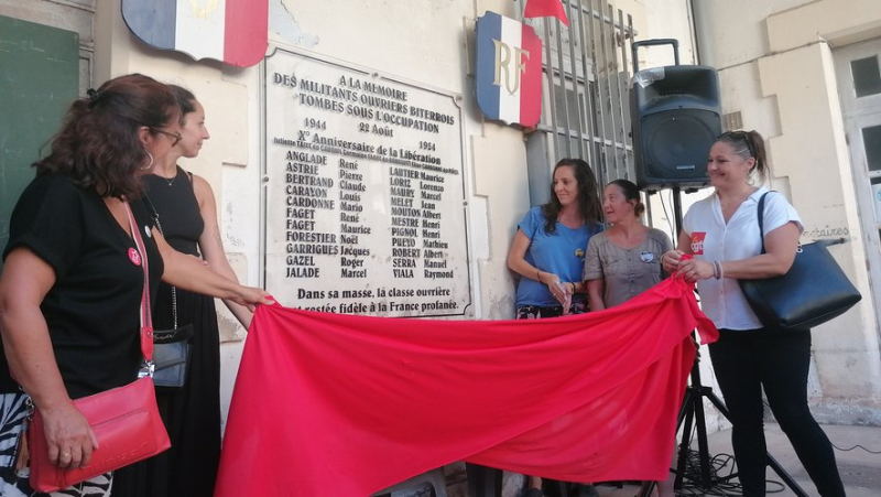 Ceremony in tribute to three female resistance fighters, these "shadows" of the Army of Shadows, in Béziers