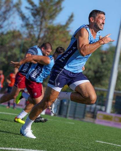 Pro D2: the Béziers rugby players enter the arena against Narbonne