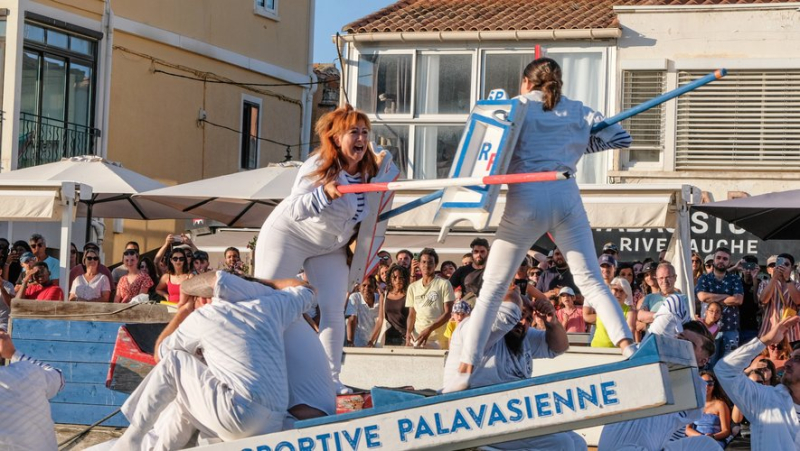 In Palavas-les-Flots, Kristalle Albert shows that women can also joust