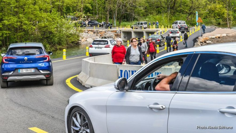 Bad weather in the Gard: the temporary Chamborigaud bridge closed to traffic