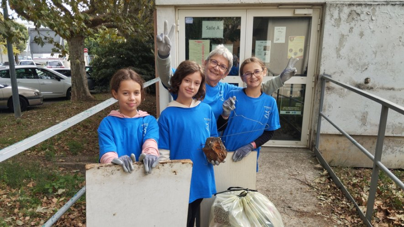 Hundreds of cigarette butts collected in the Marcel-Pagnol garden