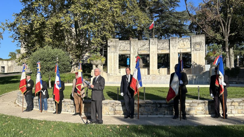 Veterans of the 23rd RI at the war memorial