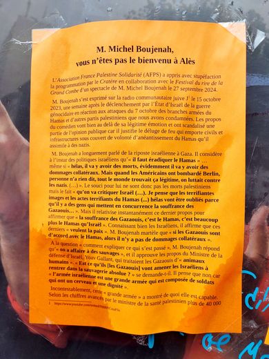 "Mr. Michel Boujenah, you are not welcome in Alès": a storm of protest against the comedian&#39;s visit to the Cratère