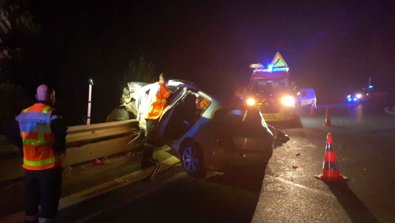 Près d’Alès, une trentenaire perd le contrôle de sa voiture et finit sa course sur la glissière de sécurité bordant la route