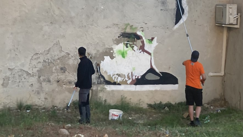 La fresque de l’Abbé-Pierre située à côté du Corum, à Montpellier, a été effacée