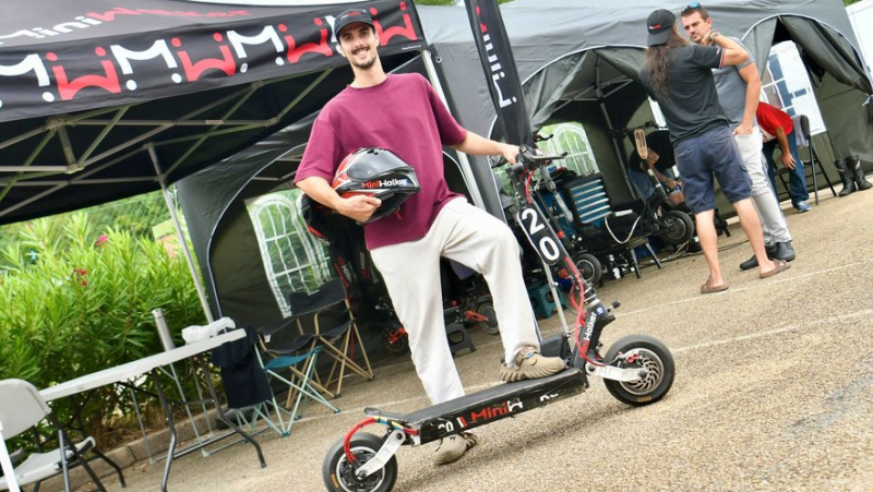 Electric scooter race in Alès: free practice with champion Kilian Larher, before the big day at the mechanical center