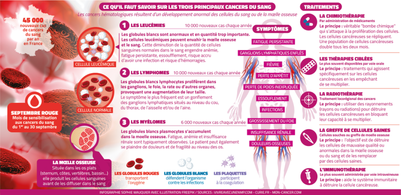 Septembre rouge : " On sensibilise moins aux cancers du sang, il faut se faire entendre"